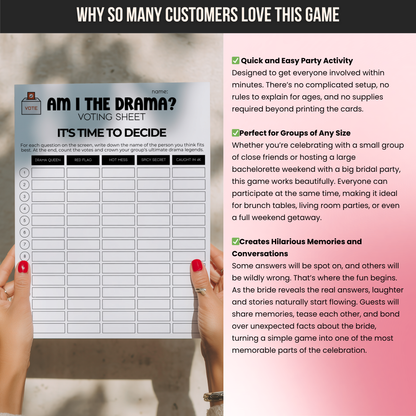 Am I The Drama? Slideshow Game For Girls Night