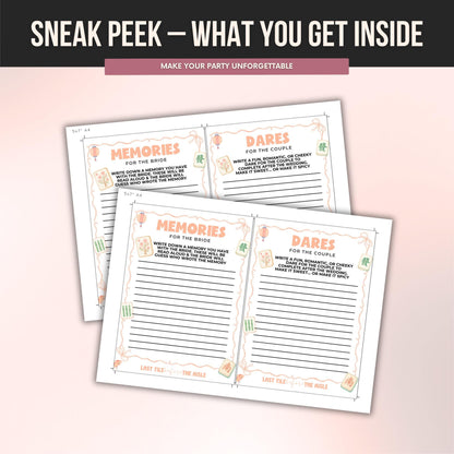 Mahjong Bachelorette Wishes and Advice Cards