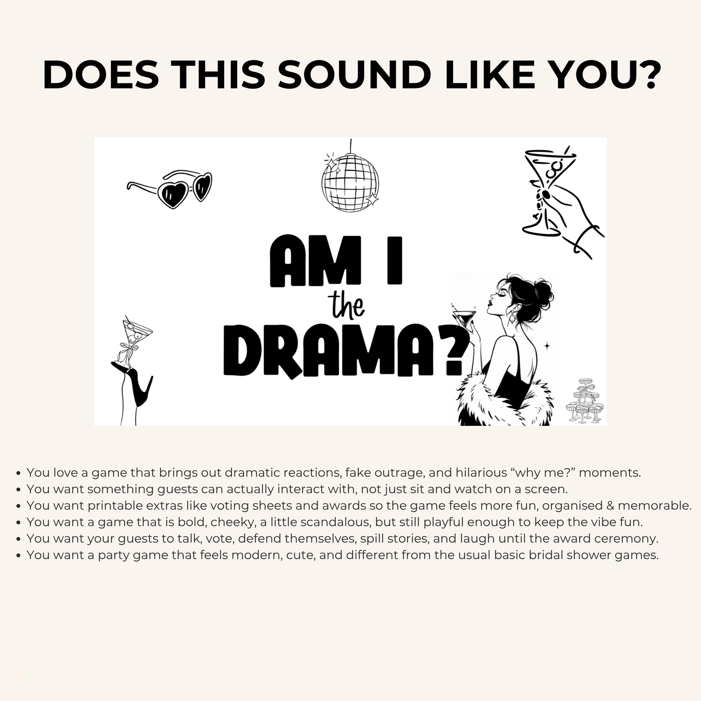 Am I The Drama? Slideshow Game For Girls Night