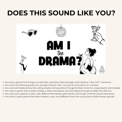 Am I The Drama? Slideshow Game For Girls Night