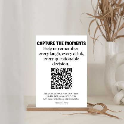 Bachelorette QR Code Photo Upload Sign
