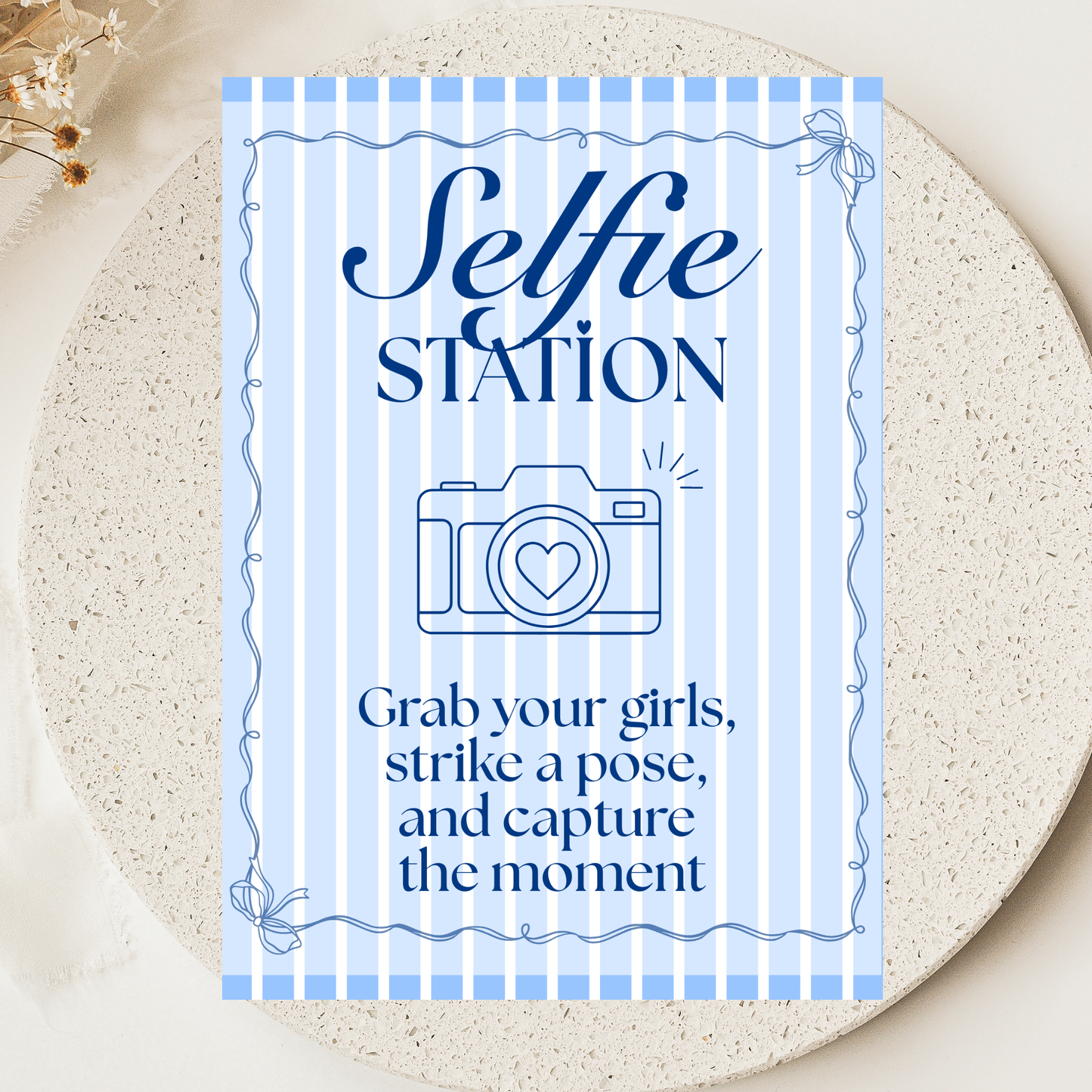 Selfie Station - Blue Stripes