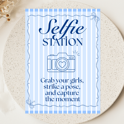 Selfie Station - Blue Stripes
