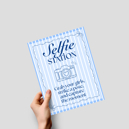 Selfie Station - Blue Stripes