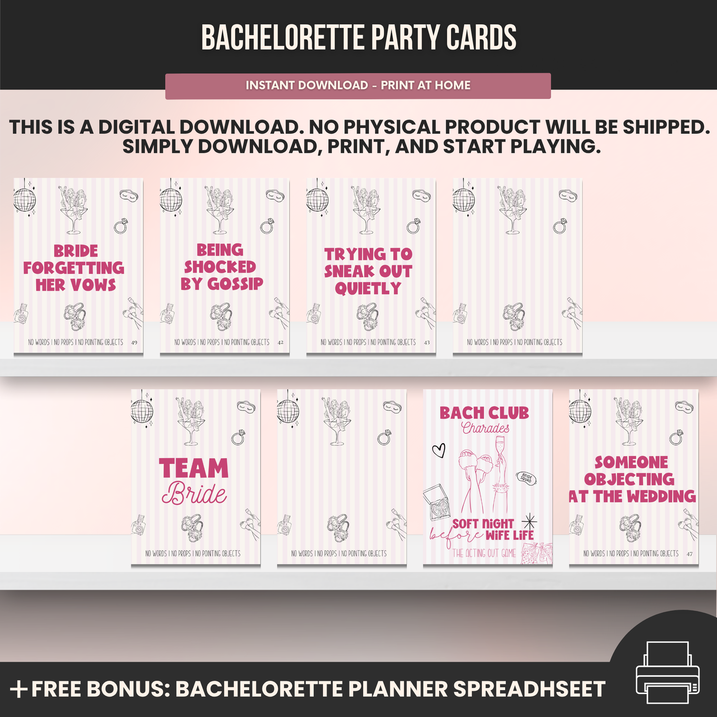 Girls Gone Mild Bachelorette Party Charades
