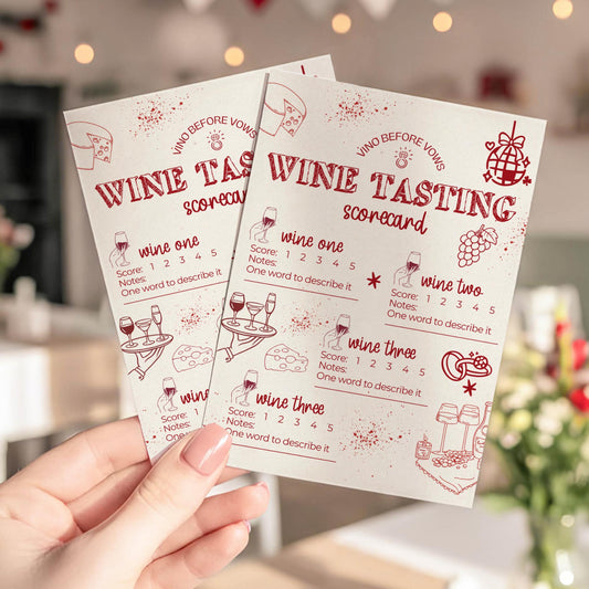Wine Tasting Notes Score Card