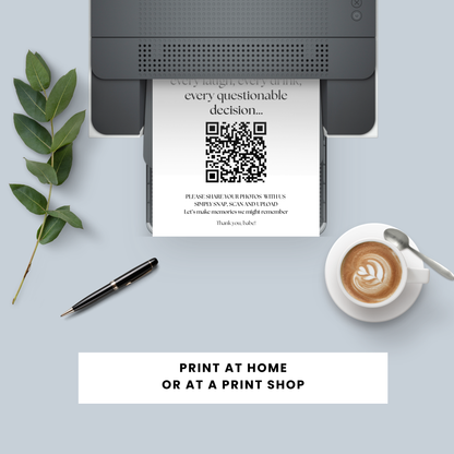 Bachelorette QR Code Photo Upload Sign