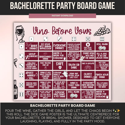 Roll The Dice Board Game - Vino Before Vows