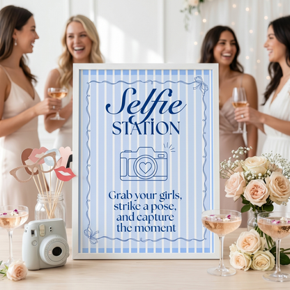 Selfie Station - Blue Stripes