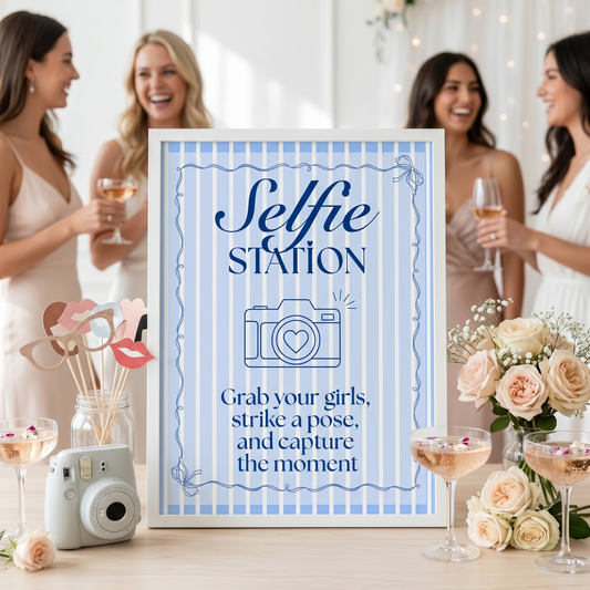 Selfie Station - Blue Stripes