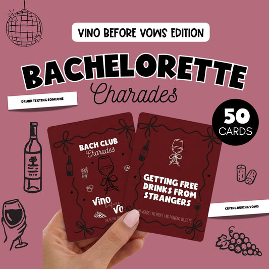 Vino Before Vow Bachelorette Charades Game