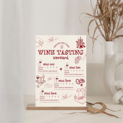 Wine Tasting Notes Score Card