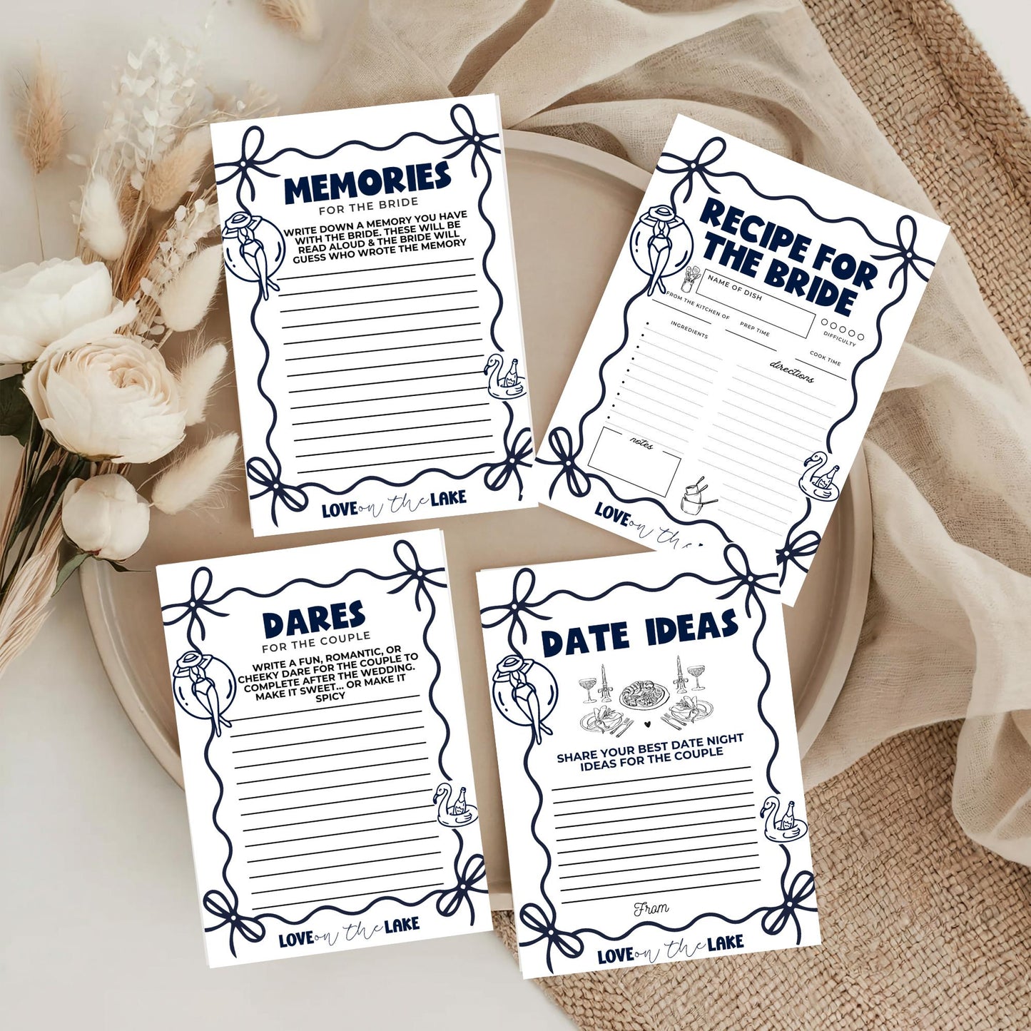 Love On The Lake Bachelorette Wishes and Advice Card