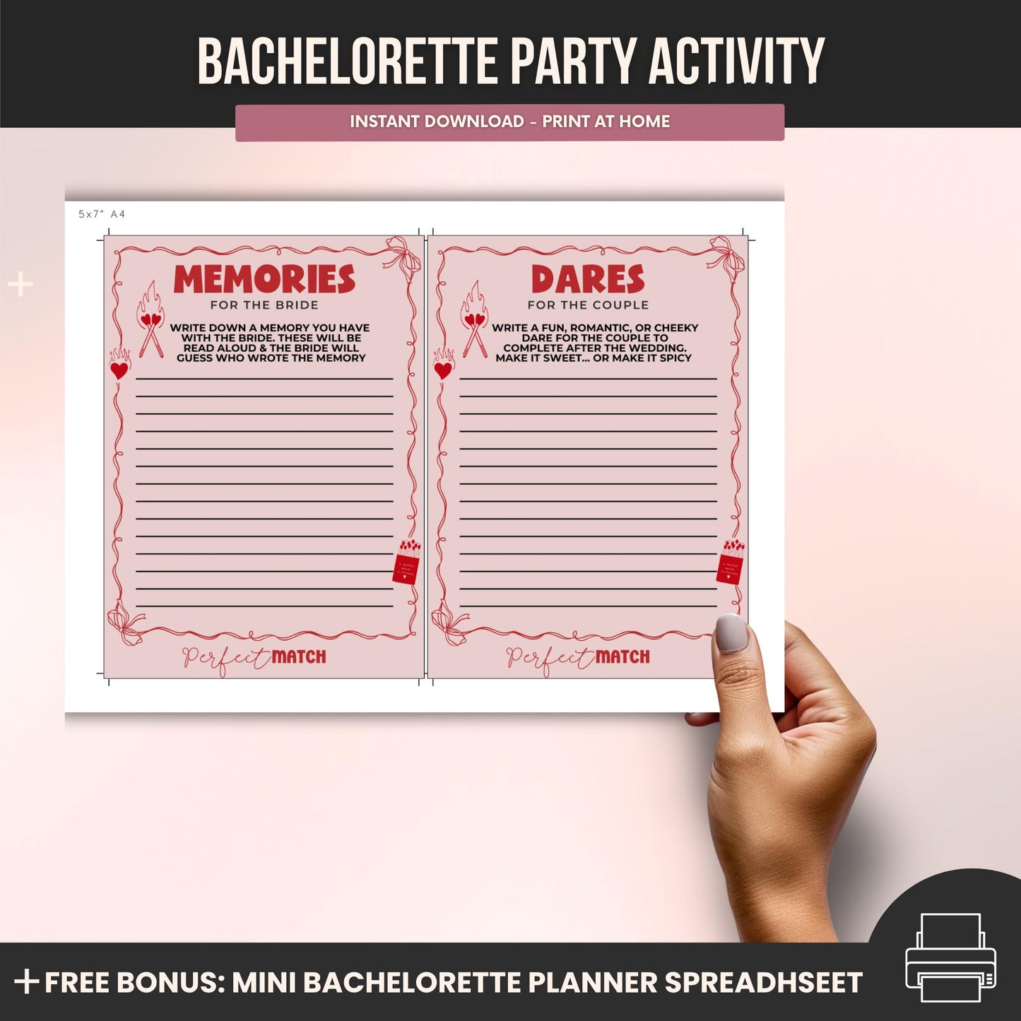 Perfect Match Bachelorette Wishes and Advice Cards Keepsake
