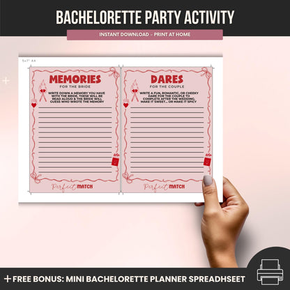 Perfect Match Bachelorette Wishes and Advice Cards Keepsake