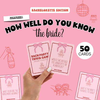 Who Knows the Bride Best Game Cards