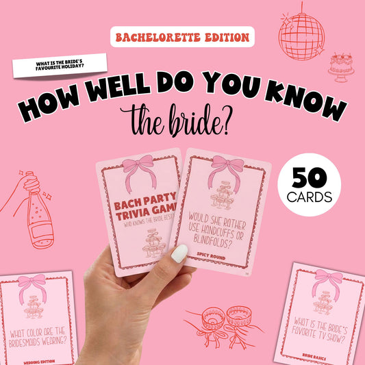 Who Knows the Bride Best Game Cards