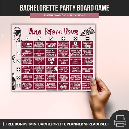 Roll The Dice Board Game - Vino Before Vows