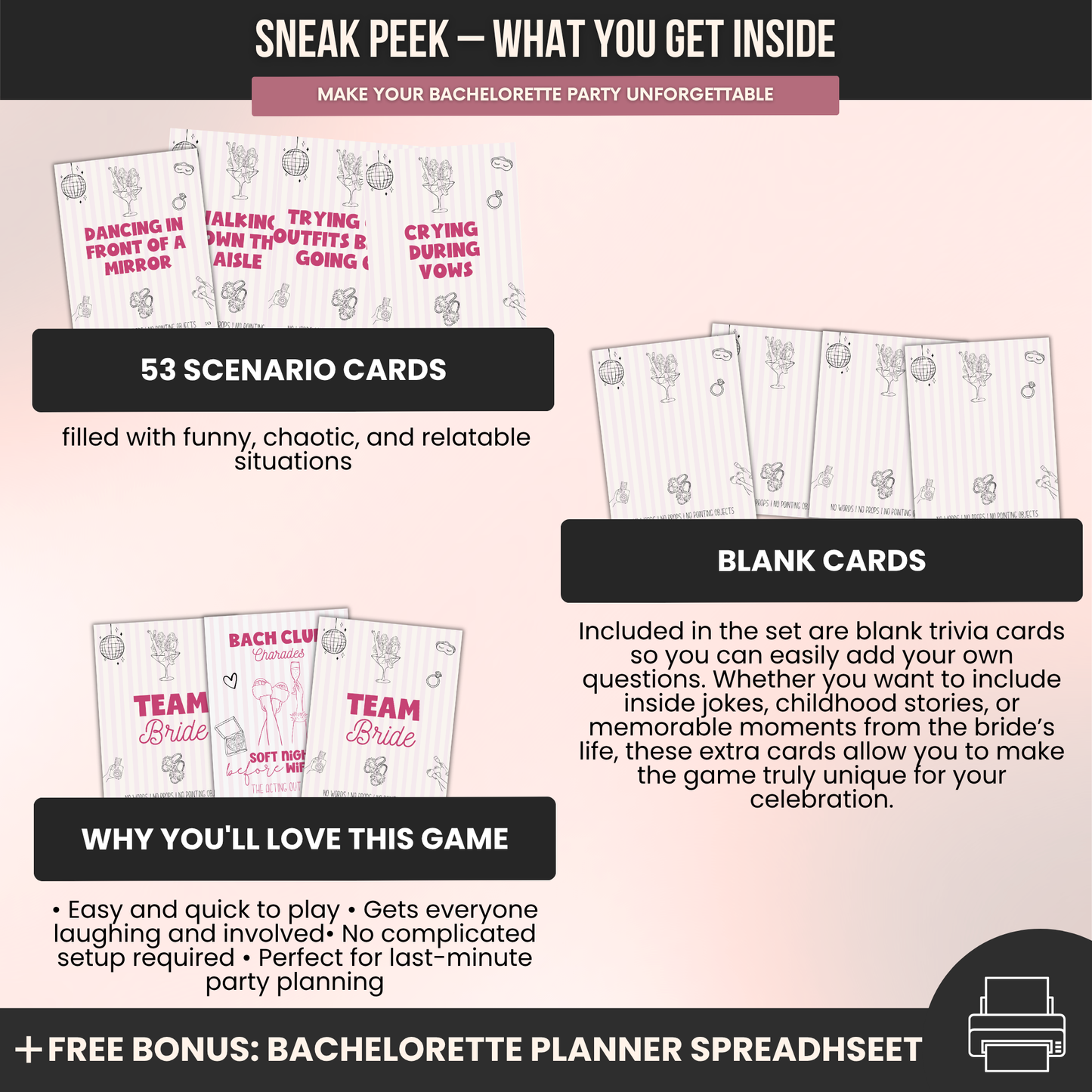 Girls Gone Mild Bachelorette Party Charades