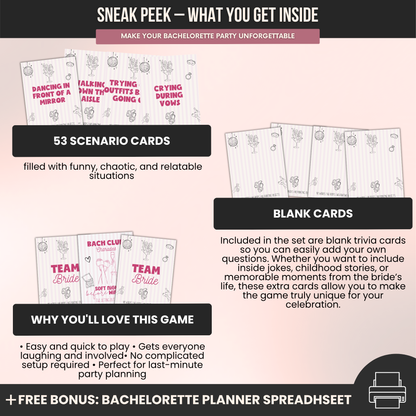 Girls Gone Mild Bachelorette Party Charades