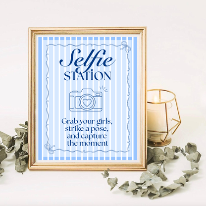 Selfie Station - Blue Stripes