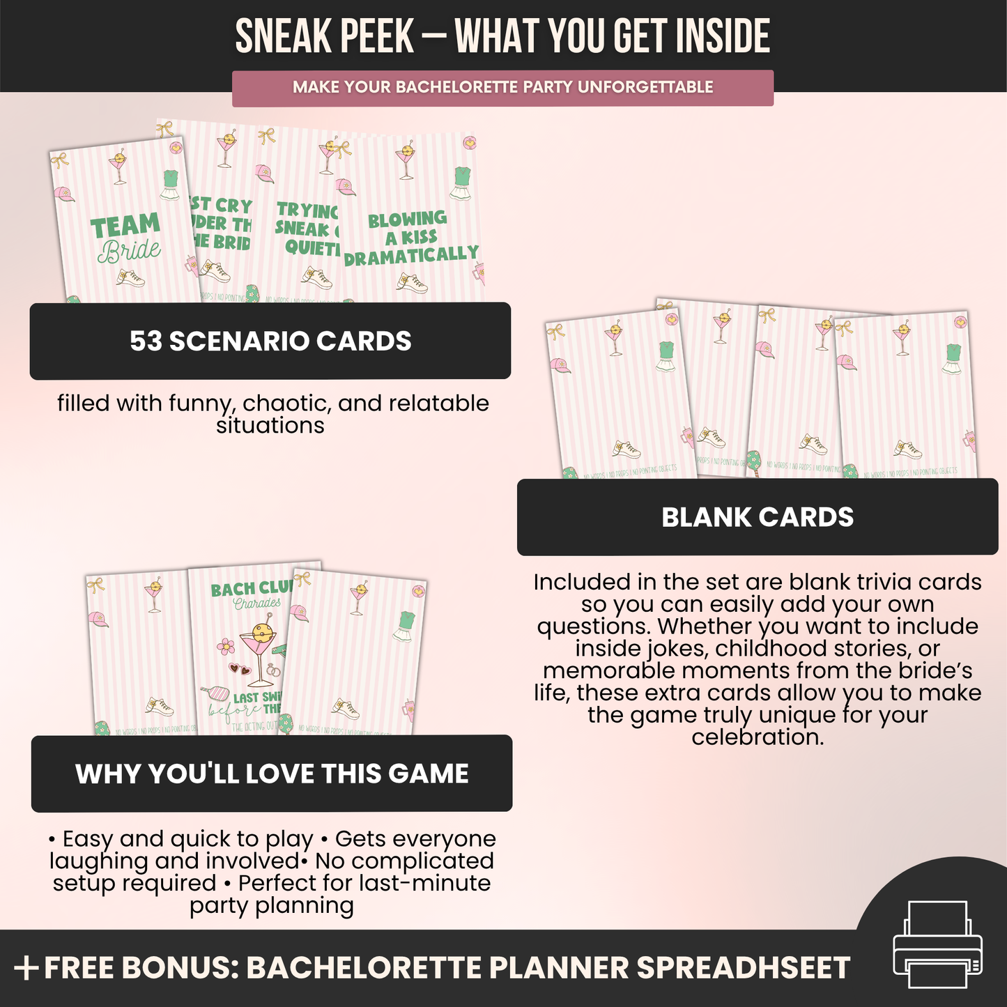 Pickleball Charades Card Games