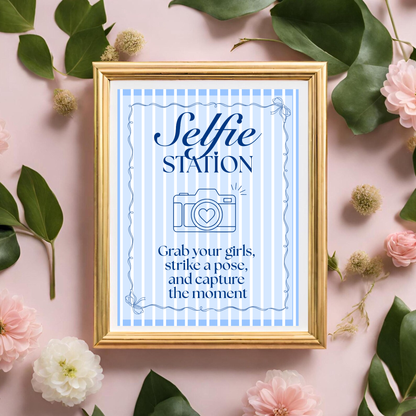 Selfie Station - Blue Stripes