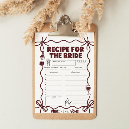 Vino Before Vows Bachelorette Wishes and Advice Cards