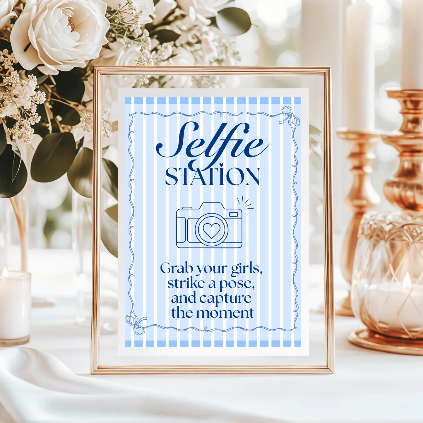 Selfie Station - Blue Stripes
