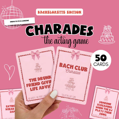 Coquette Bachelorette Charades Cards