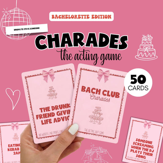 Coquette Bachelorette Charades Cards