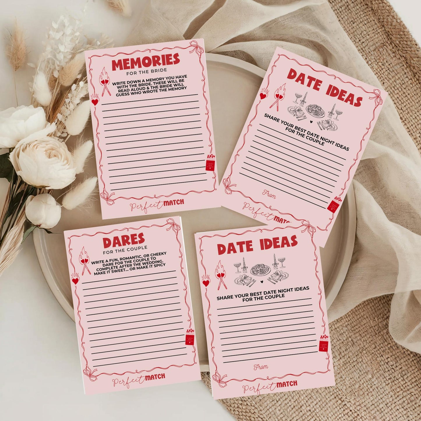 Perfect Match Bachelorette Wishes and Advice Cards Keepsake
