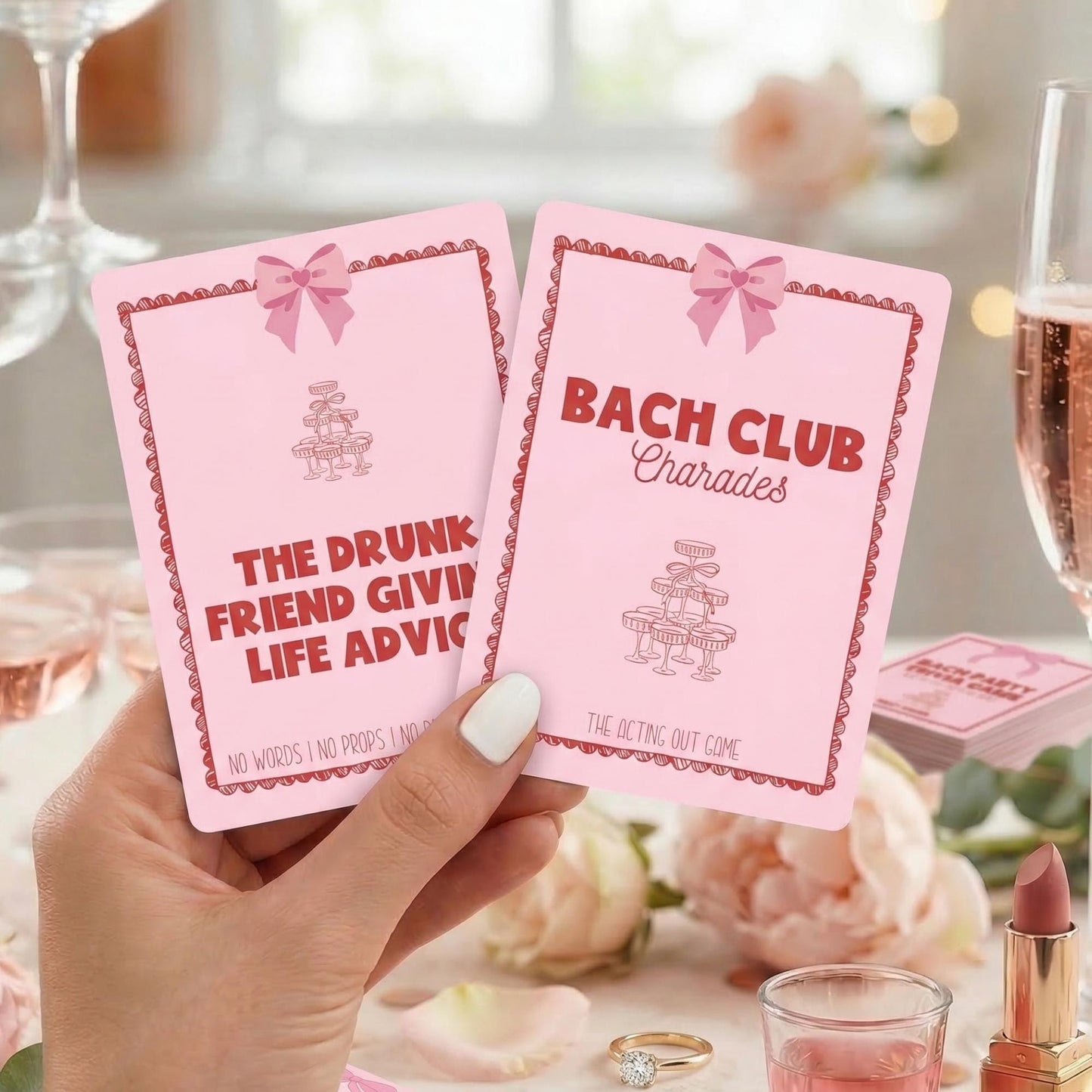 Coquette Bachelorette Charades Cards