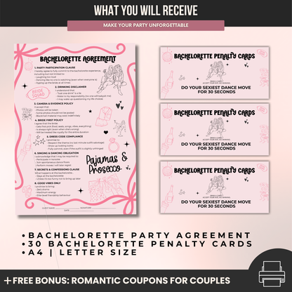Bachelorette Party Contract - Pajamas & Prosecco Party