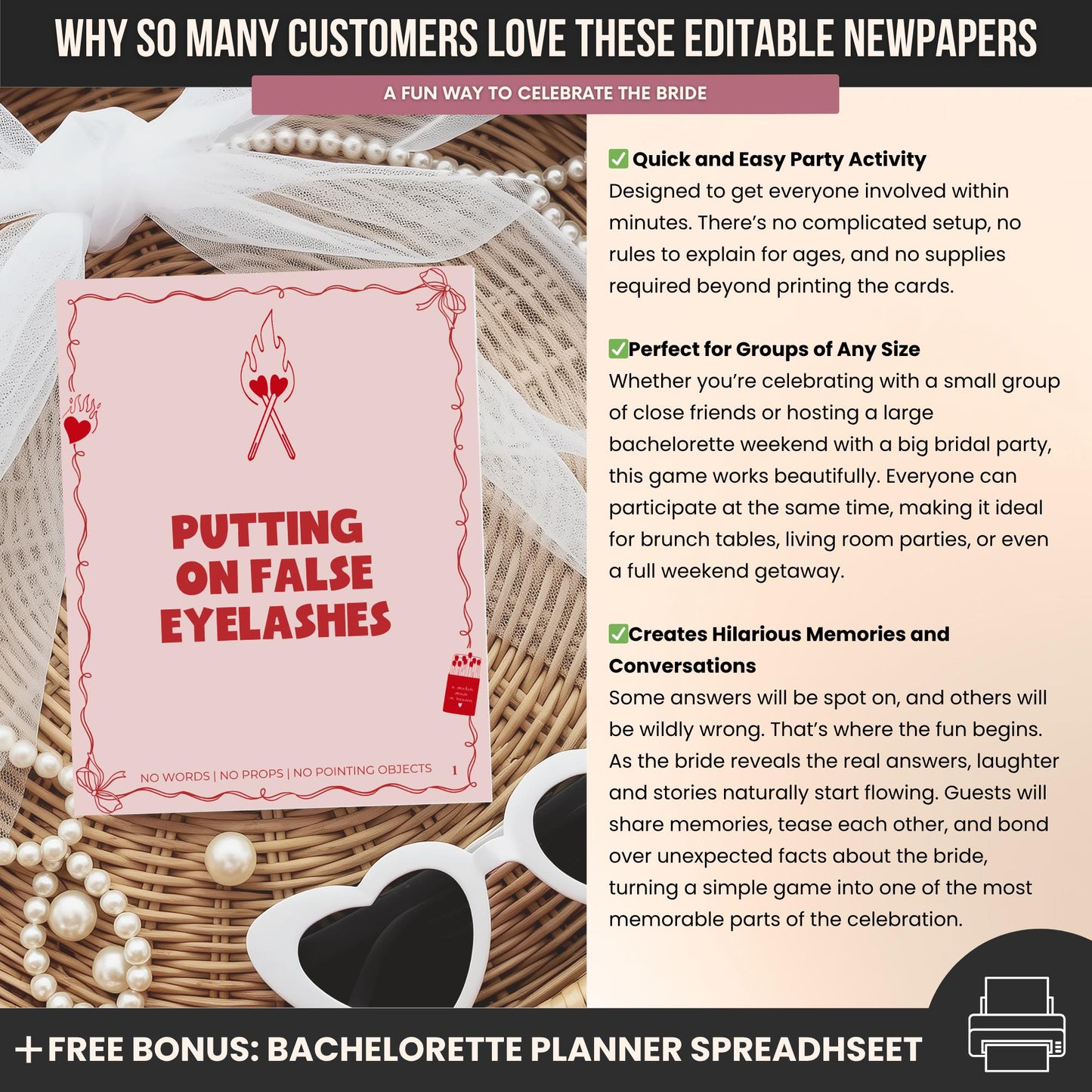 Perfect Match Bachelorette Party Charades Game
