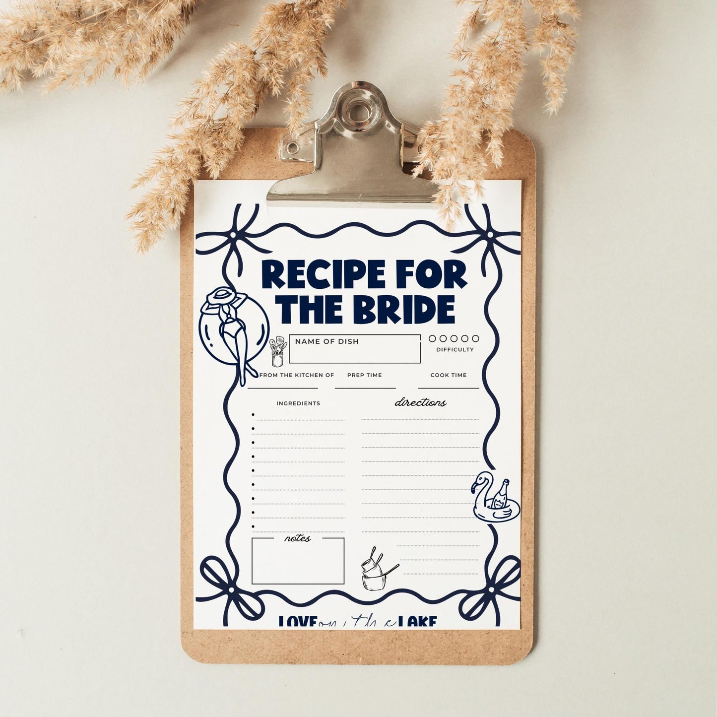 Love On The Lake Bachelorette Wishes and Advice Card