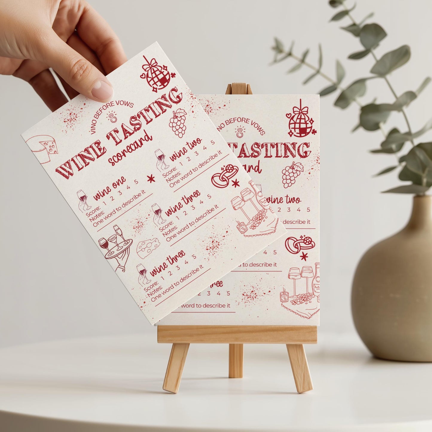 Wine Tasting Notes Score Card