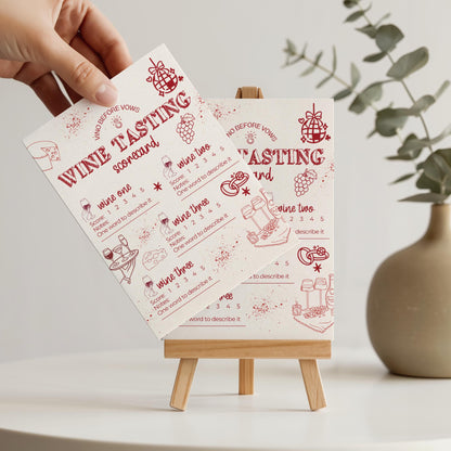 Wine Tasting Notes Score Card