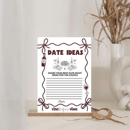 Vino Before Vows Bachelorette Wishes and Advice Cards