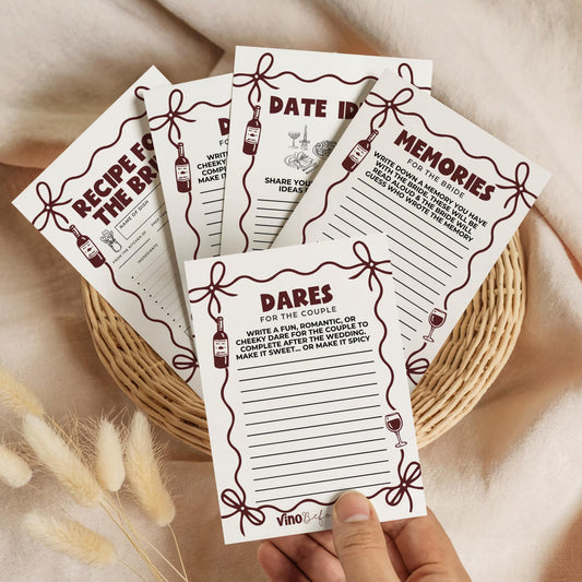 Vino Before Vows Bachelorette Wishes and Advice Cards