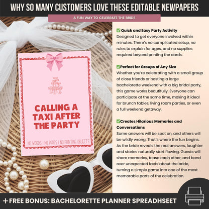 Coquette Bachelorette Charades Cards