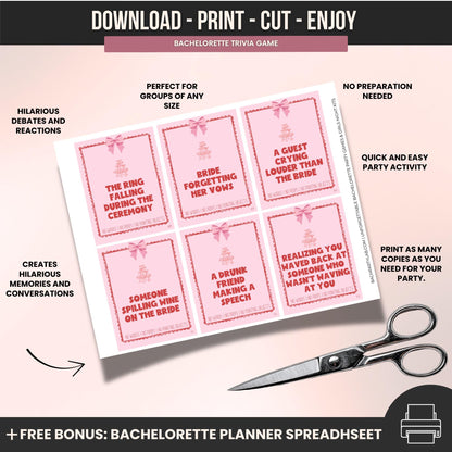 Coquette Bachelorette Charades Cards