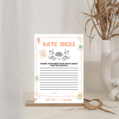 Mahjong Bachelorette Wishes and Advice Cards