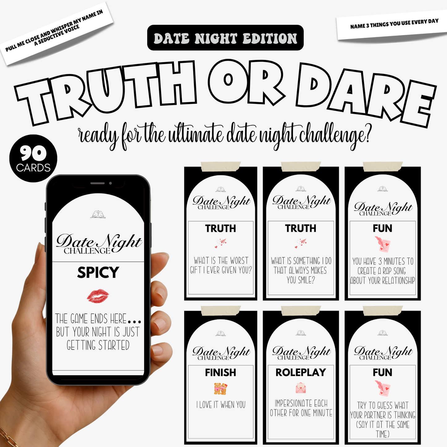 Couples Truth And  Spicy Dare Cards