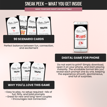 Couples Truth And  Spicy Dare Cards