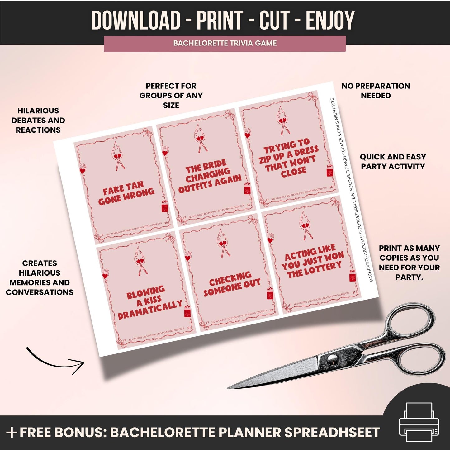 Perfect Match Bachelorette Party Charades Game