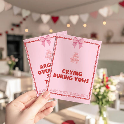 Coquette Bachelorette Charades Cards