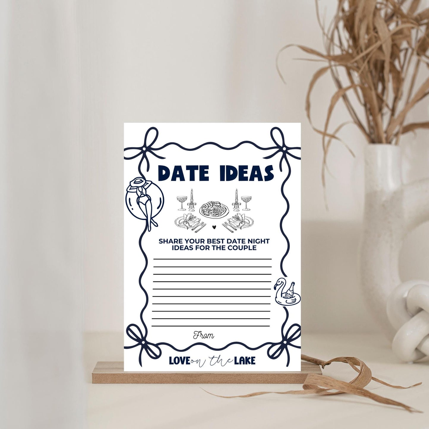 Love On The Lake Bachelorette Wishes and Advice Card
