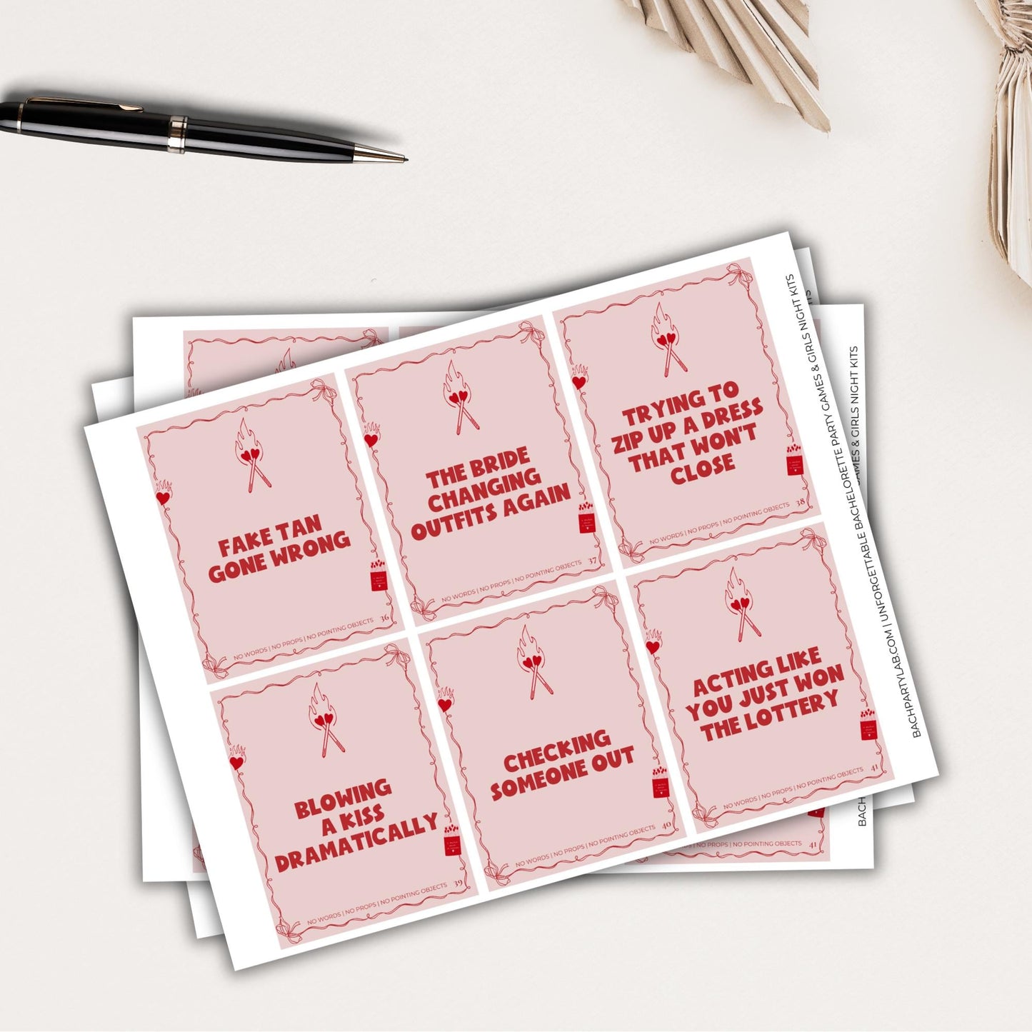 Perfect Match Bachelorette Party Charades Game