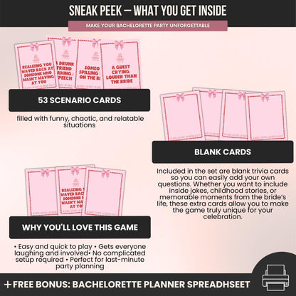 Coquette Bachelorette Charades Cards